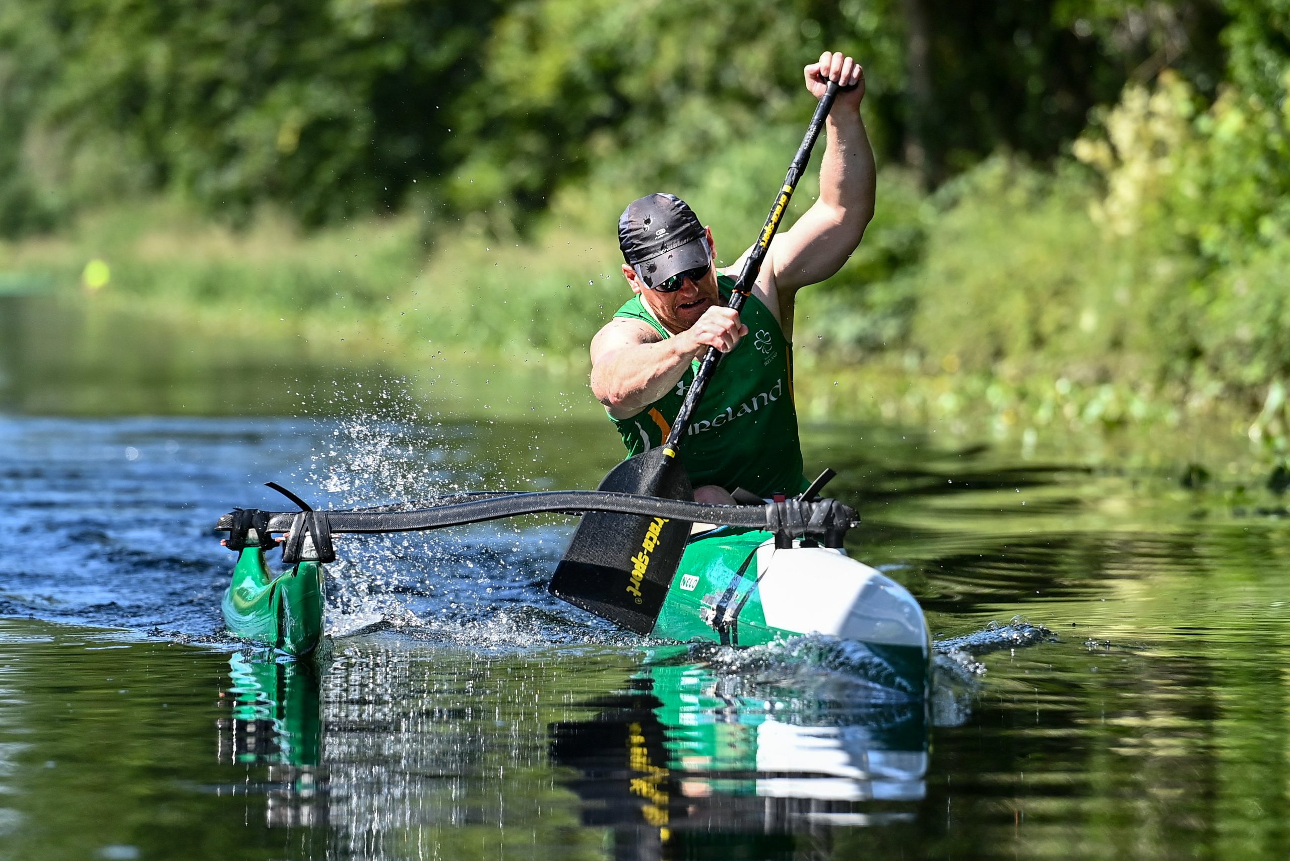 17 July 2021; Paracanoe Athlete Patrick O'Leary during a training session at Celbridge Paddlers in Celbridge in Kildare. Photo by Sam Barnes/Sportsfile *** NO REPRODUCTION FEE ***