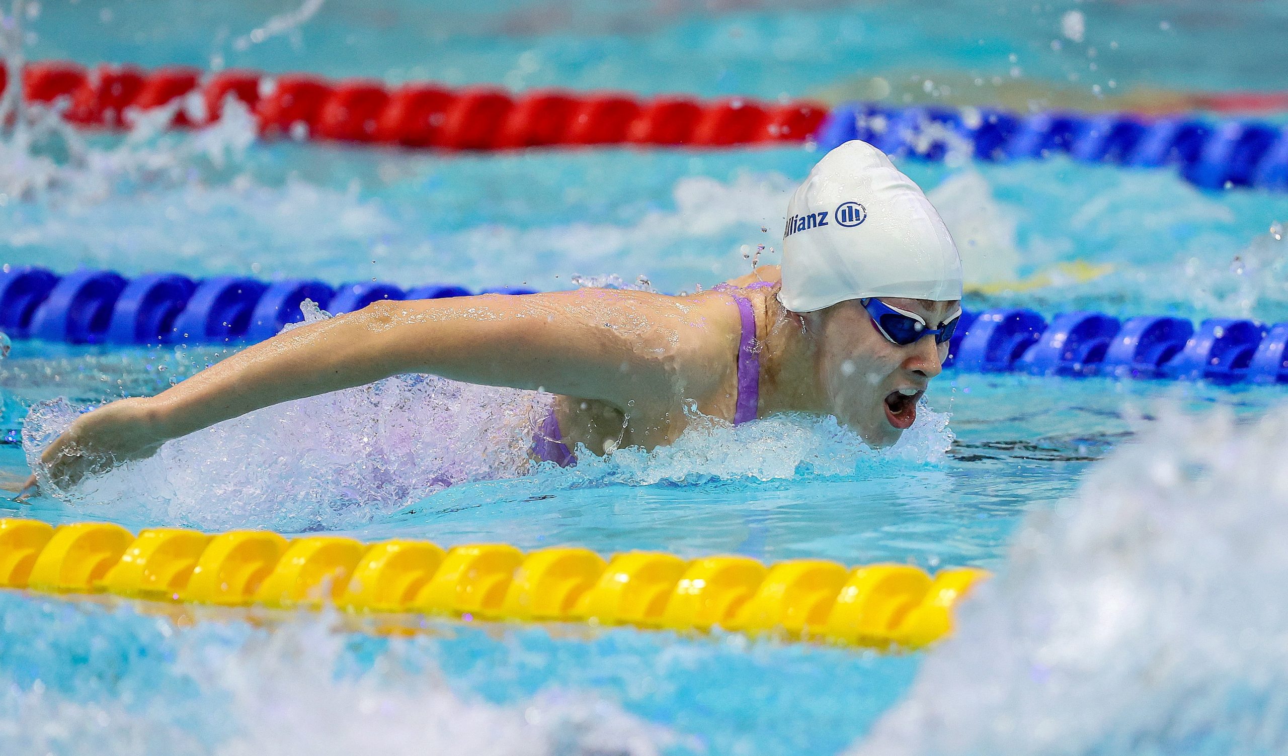 31 July 2023; Roisin Ni Riain of Ireland competes in the Womens 100m Butterfly S13 during day one of the World Para Swimming Championships 2023 at Manchester Aquatics Centre in Manchester. Photo by Paul Greenwood/Sportsfile