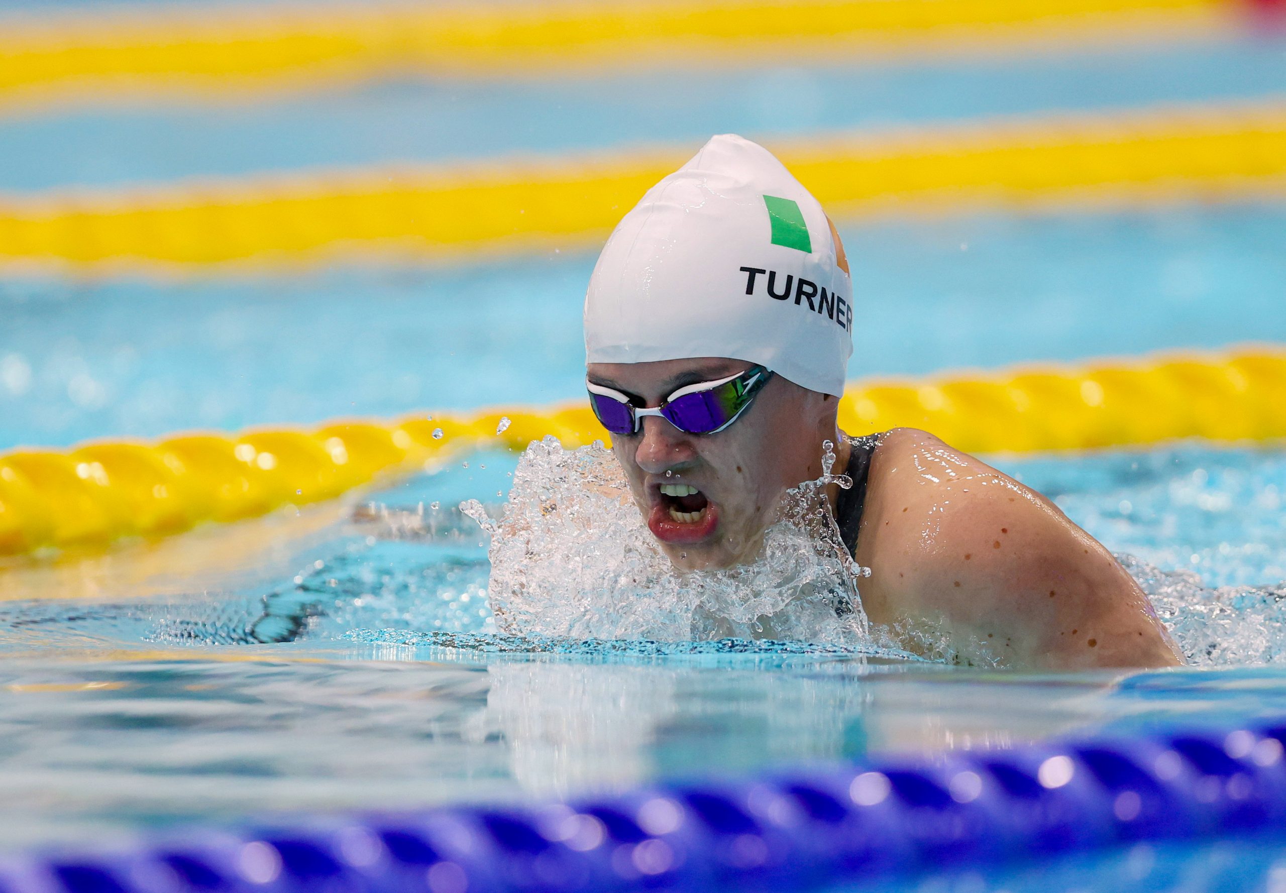 5 August 2023; Nicole Turner of Ireland competes in Women's 100m Breaststroke SB6 final during day six of the World Para Swimming Championships 2023 at Manchester Aquatics Centre in Manchester. Photo by Paul Greenwood/Sportsfile *** NO REPRODUCTION FEE ***