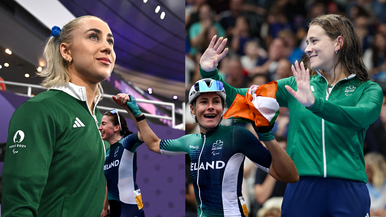 A montage of images together featuring Orla Comerford, Linda Kelly, Katie-George Dunlevy and Róisín Ní Riain as they all celebrate winning medals